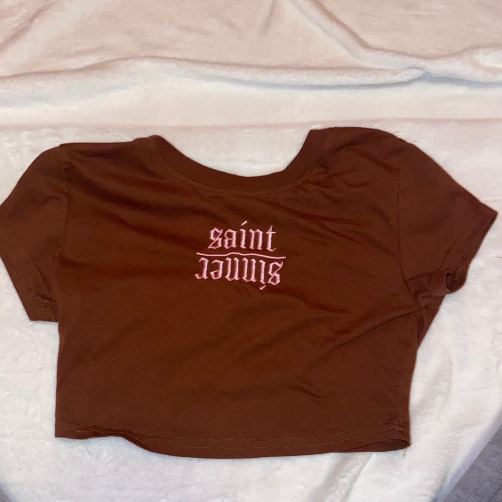 brown crop top